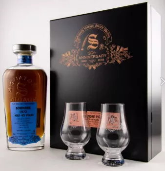 Bowmore 1972/2018 30th Anniversary + 2 Gläser ... 1x 0,7 Ltr.