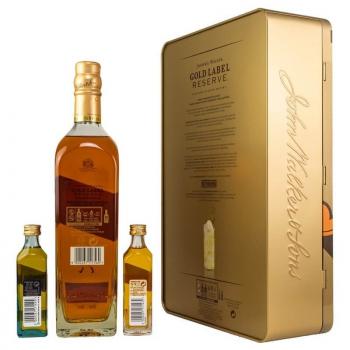 Johnnie Walker Gold Label Reserve + je 1 Miniatur Blue Label und 18 Jahre ... 1x 0,8 Ltr.