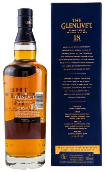 Glenlivet 18 Jahre ... 1x 0,7 Ltr. Glenlivet 18 Jahre ... 1x 0,7 Ltr.