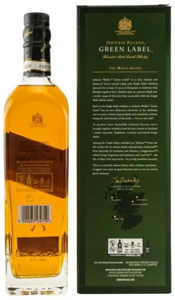 Johnnie Walker 15 Jahre Green Label ... 1x 0,7 Ltr. Johnnie Walker 15 Jahre Green Label ... 1x 0,7 Ltr.
