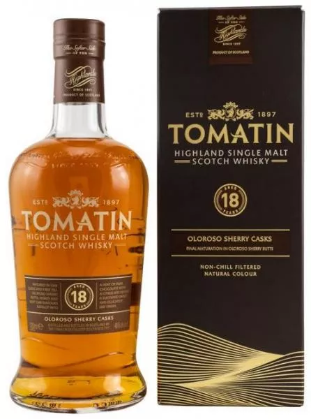 Tomatin 18 Jahre Sherry Cask Finish ... 1x 0,7 Ltr. Tomatin 18 Jahre Sherry Cask Finish ... 1x 0,7 Ltr.