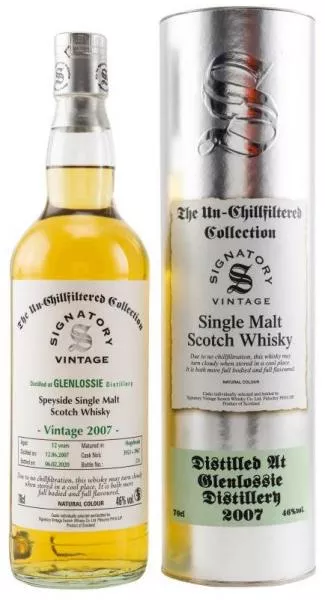 Glenlossie 2007 Signatory unchillfiltered ... 1x 0,7 Ltr.