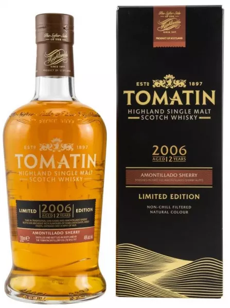 Tomatin 2006 - 12 Jahre Amontillado finish ... 1x 0,7 Ltr.