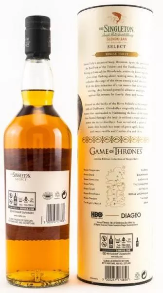 Singleton of Glendullan Game of Trones Haus Tully ... 1x 0,7 Ltr. Singleton of Glendullan Game of Trones Haus Tully ... 1x 0,7 Ltr.