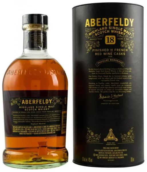 Aberfeldy 18 Jahre Pauillac Wine Cask ... 1x 0,7 Ltr. Aberfeldy 18 Jahre Pauillac Wine Cask ... 1x 0,7 Ltr.