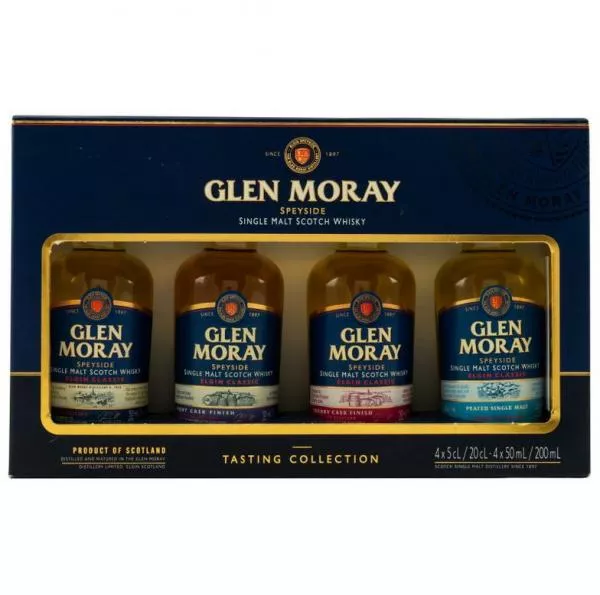 Glen Moray Tasting Set 4 x 0,05 l ... 1x 0,2 Ltr.