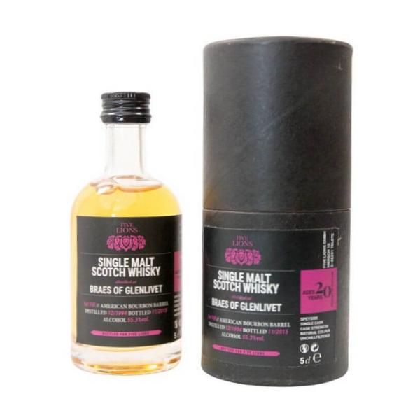 Braes of Glenlivet 20 Jahre Mini Single Cask - Five Lions ... 1x 0,05 Ltr.