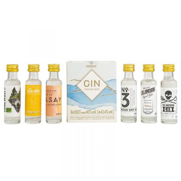 Gin Tasting Box 6 x 2 cl ... 1x 0,12 Ltr.