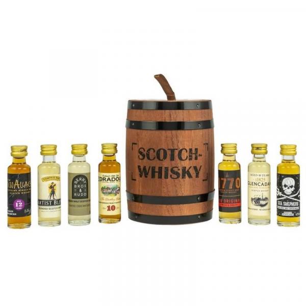 Scotch Whisky Tasting Fass 7x 0,02l ... 1x 0,14 Ltr.