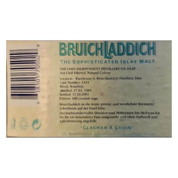 Bruichladdich 1983 Single Cask - ceramic jug