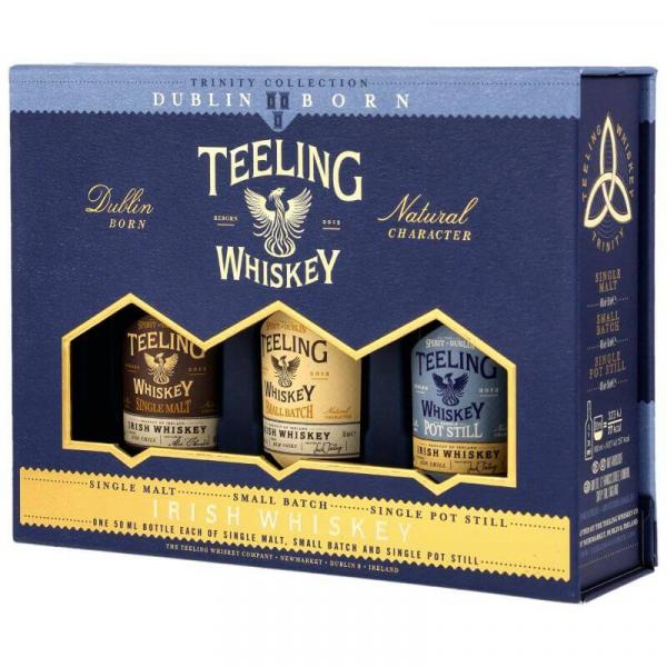 Teeling Whiskey Trinity Collection „Dublin Born“ – Irish Whiskey Set (3 × 50 ml) ... 1x 0,15 Ltr.