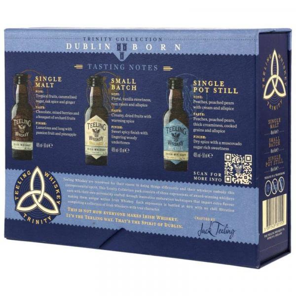 Teeling Whiskey Trinity Collection „Dublin Born“ – Irish Whiskey Set (3 × 50 ml) ... 1x 0,15 Ltr.